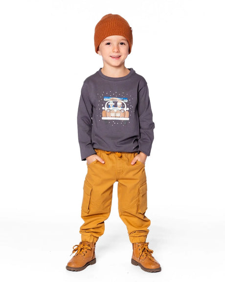 Twill Jogger Cargo Pants Ochre | Deux par Deux | Jenni Kidz