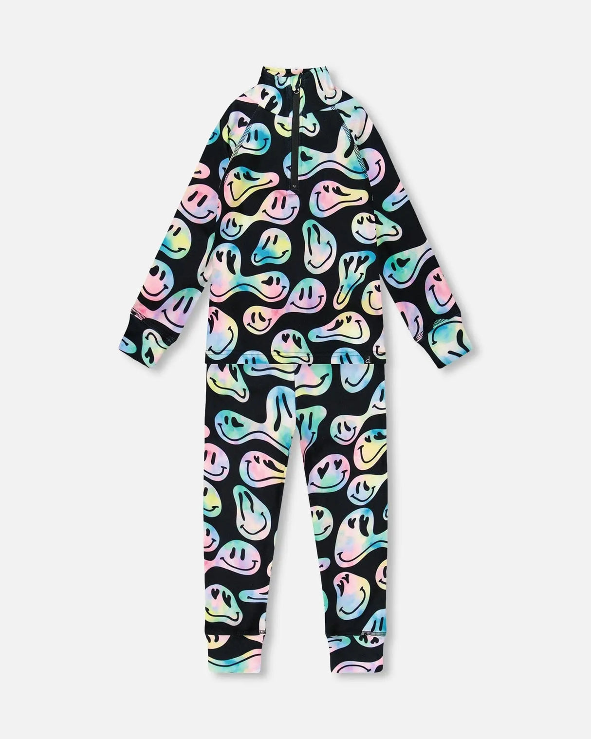Two-Piece Thermal Underwear Set Smiley Face Girl | Deux par Deux | Jenni Kidz