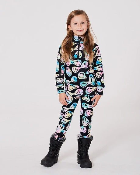 Two-Piece Thermal Underwear Set Smiley Face Girl | Deux par Deux | Jenni Kidz
