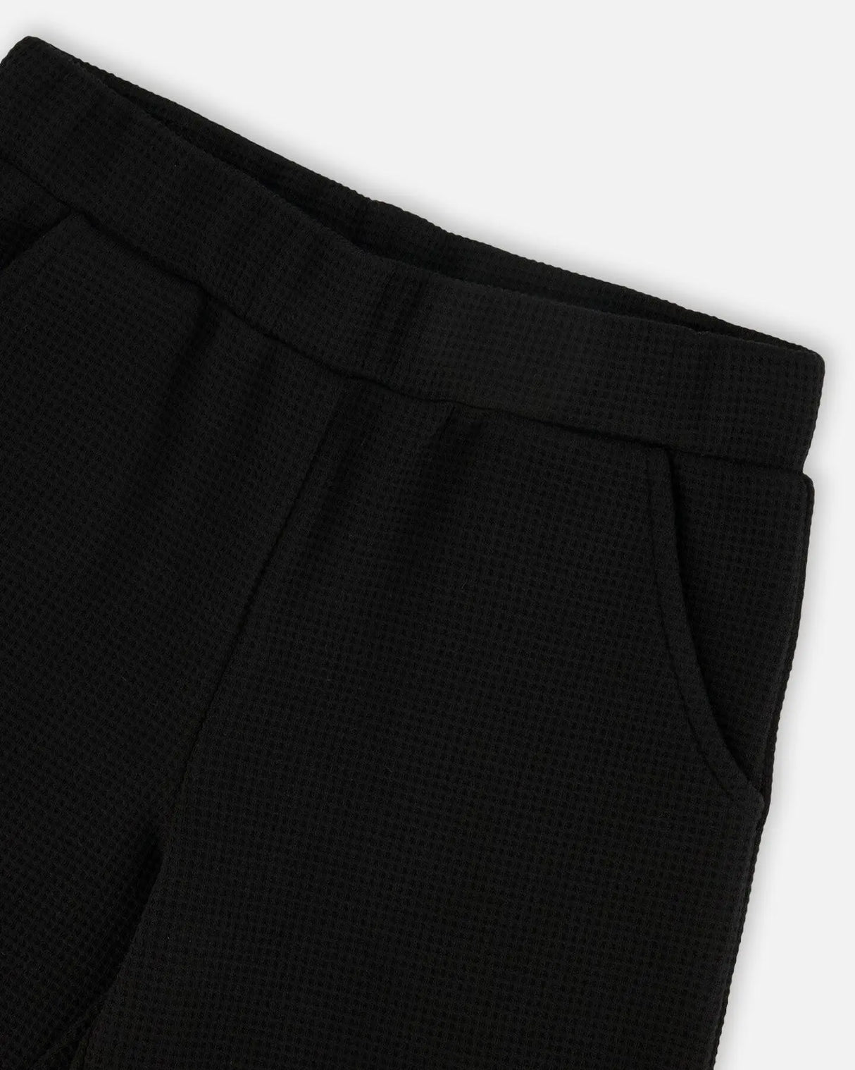 Waffle Flare Leg Pants Black | Deux par Deux | Jenni Kidz