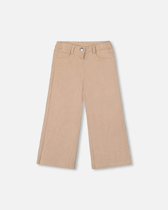 Wide Leg Corduroy Pants Beige | Deux par Deux | Jenni Kidz