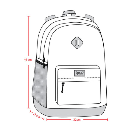 Kids Backpack Black Printed With Hearts-3