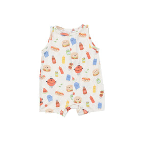 Angel Dear BBQ Buddies bamboo shortie romper for baby boys, image 1