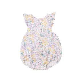 Angel Dear Spreading Joy organic cotton muslin sunsuit for baby girls, image 1