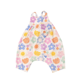 Angel Dear Happy Suns bamboo tie back romper for baby girls, image 1