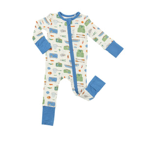 Angel Dear Fishing Tools bamboo zipper romper for baby boys - image 1