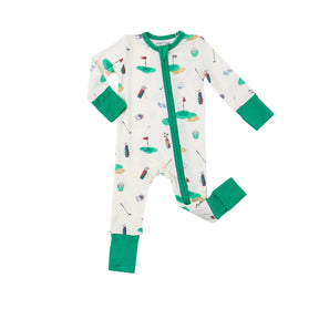 Angel Dear Golf bamboo two-way zipper romper for baby boys - image 1